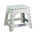 thumbnail image 1 of Folding Step Stool, 12 Inch Heavy Duty Step Stools for Adults, Lightweight and Portable Foldable Stool for Kitchen, Bathroom, Non-Slip and Sturdy, Holds up to 300lbs, Green, 1 of 9