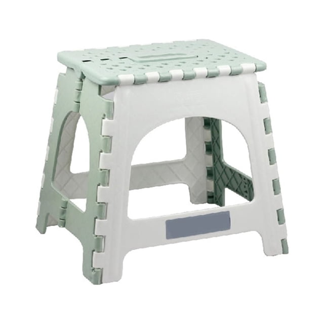 Folding Step Stool, 12 Inch Heavy Duty Step Stools for Adults, Lightweight and Portable Foldable Stool for Kitchen, Bathroom, Non-Slip and Sturdy, Holds up to 300lbs, Green