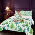thumbnail image 4 of Manfei Festive Christmas Tree 7-Piece Twin Bedding,Traditional Polka Dot Bedding Comforter Set,Green White,Christmas Reversible, 4 of 6