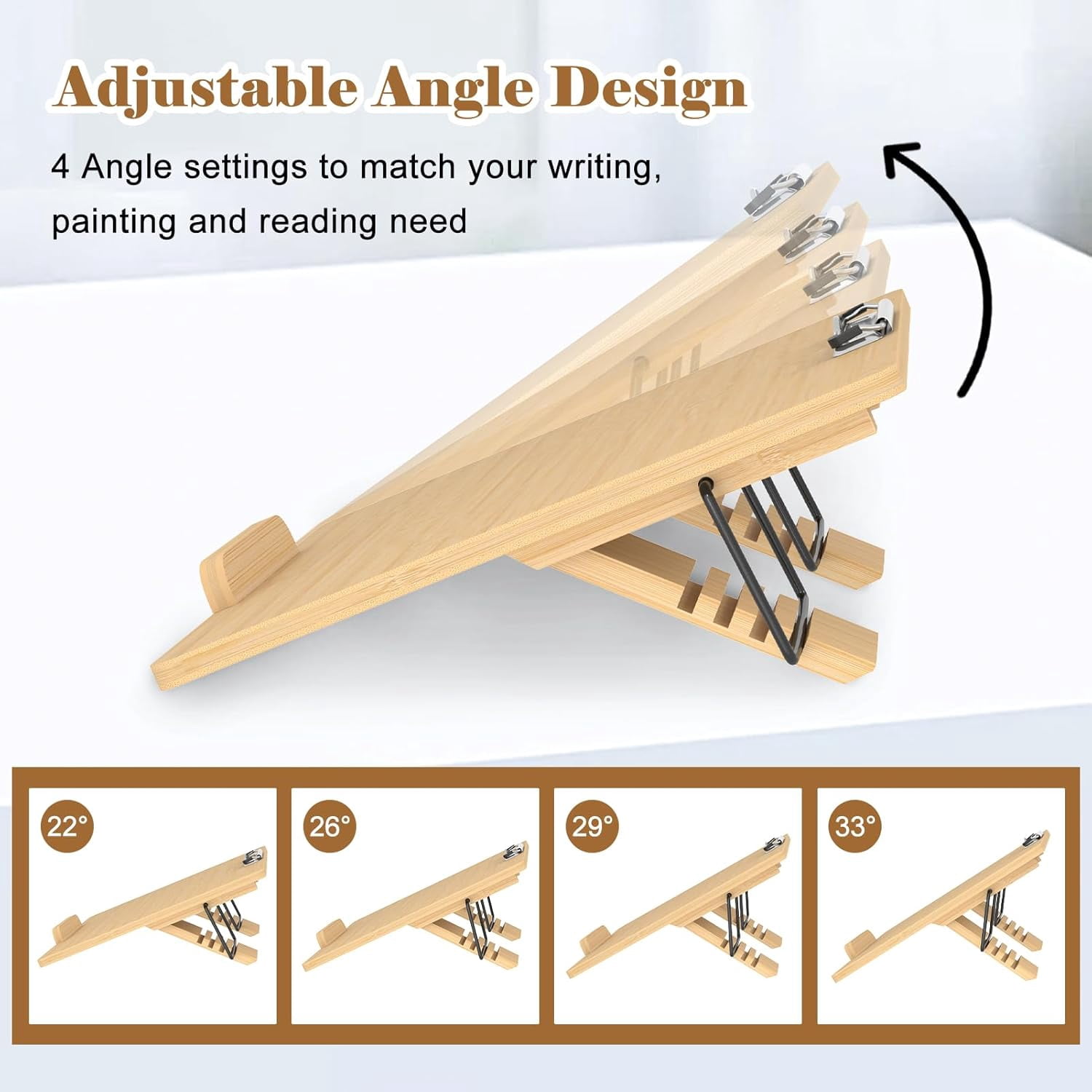 Adjustable Slant Board Clipboard Foldable Writing Stand Sloped Surface for Handwriting Drawing Reading