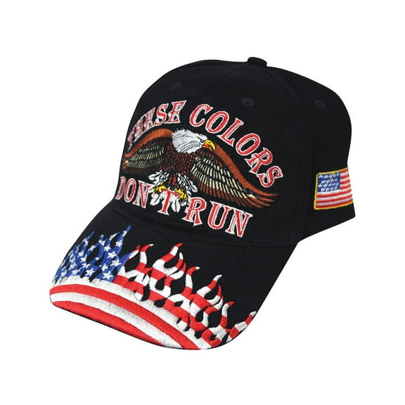 These Colors Dont Run Baseball Cap With Embroidered Eagle And American Flag