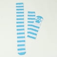 thumbnail image 3 of Womens Foot Bottom Cat Cotton Socks Stripe High Tube Socks Womens Thigh Socks Over Knee Stockings Blue One Size, 3 of 8