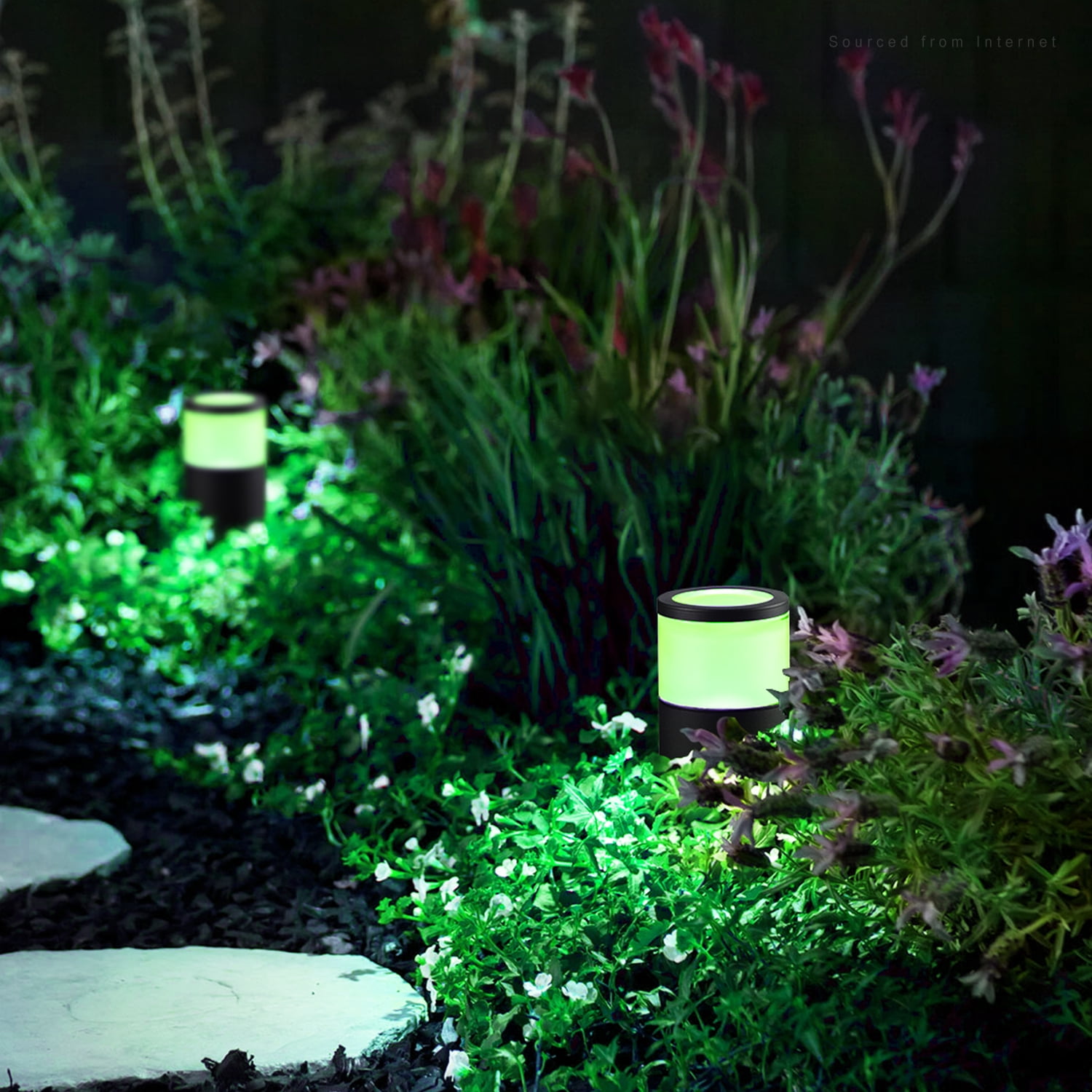 12 Pack LED Landscape Lighting, Low Voltage Walkway Lights, 7 Color Changing Outdoor Decor Light, RGBW