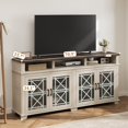 thumbnail image 5 of TROPOW Tv Stands for Living Room,Mid Century Modern Entertainment Center with LED Lights and Storage, Wooden Media Console Cabinet Furniture with Glass Door for Living Room Bedroom, Whitewash, 5 of 9