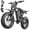 Black, variant on Bluvall 1300Wh Dual Hydraulic Brake Ebike for Adults -2500W Peak 52V Electric Bike 35 MPH,Up to 80 Miles,20" Fat Tire Full Suspension Electric Bicycle for Snow Off-Road Mountain E-Bike