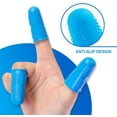 thumbnail image 2 of Blue Silicone Finger Protectors, Hot Glue Gun Finger Gloves, 15 Pcs of Finger Guards, for Sewing, Adhesives, Wax, Finger Caps in 3 Sizes, 2 of 6