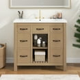 thumbnail image 2 of 36''Bathroom Vanity Desk With Undermount Sink,Modern Bathroom Storage Cabinet With 2 Drawers And 2 Cabinets,Solid Wood Frame Bathroom Cabinet, 2 of 9