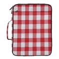thumbnail image 2 of Haosy Accordion File Organizer Zipper Binder 500 Sheet 6-Tab Expanding File Folder Multi-Pocket 1.2 Inch 3 Ring Red and White Checkered, 2 of 7