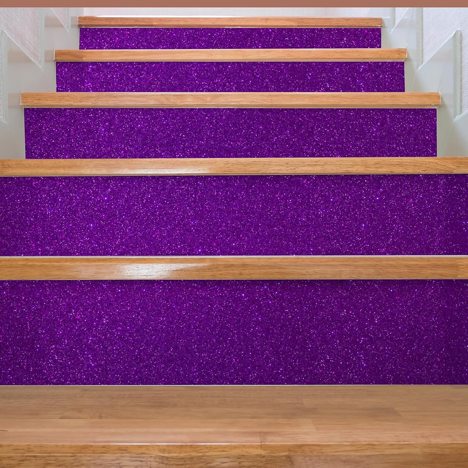 15.7''x236'' Dark Purple Glitter Contact Paper Peel and Stick for Bedroom Walls Self Adhesive Sparkle Glitter Wallpaper Decorative Removable Purple Wallpaper Fabric Roll for Cabinet Shelf Liner