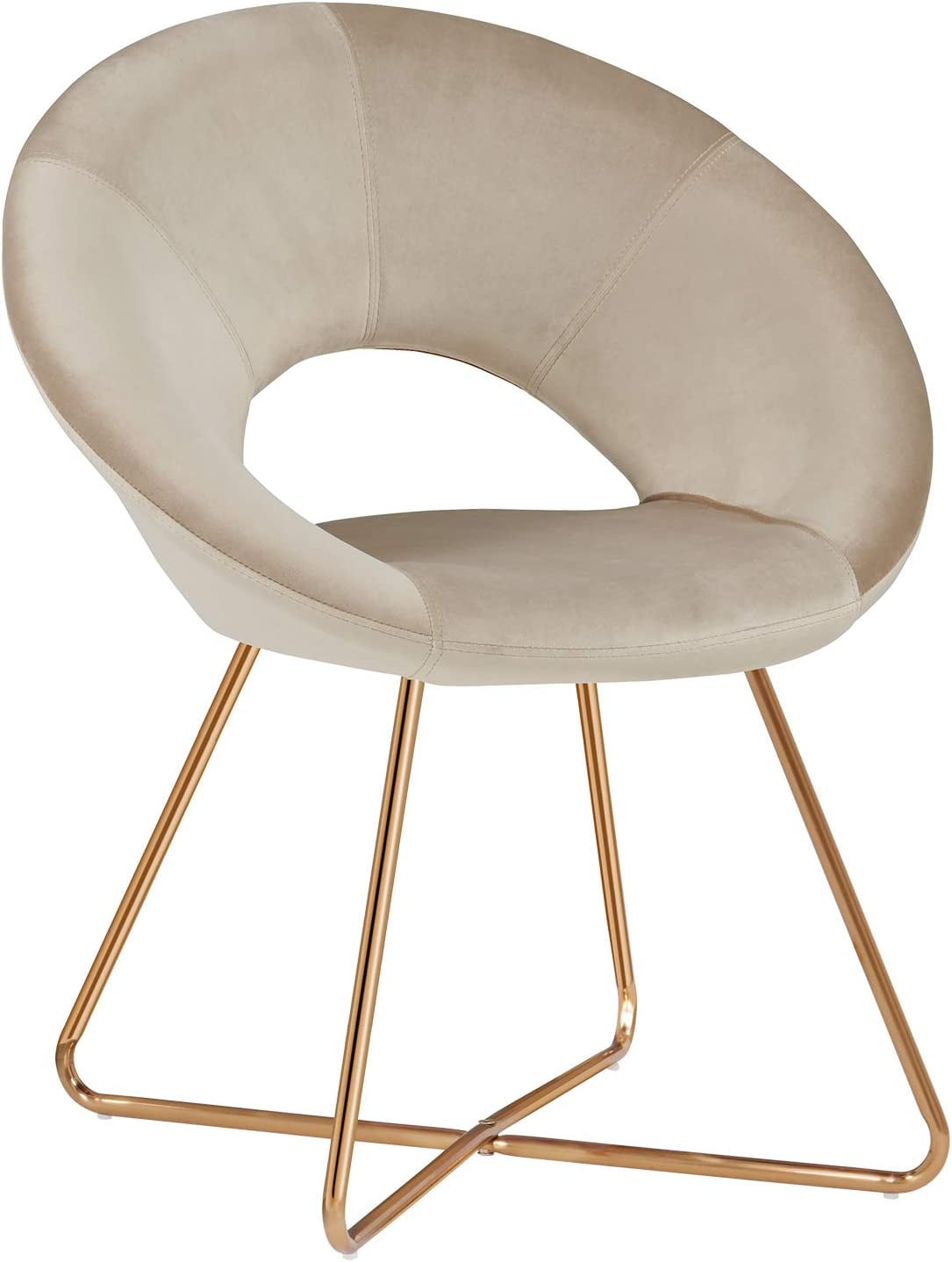 Duhome Modern Accent Chair for Bedroom, Blush Accent Chair with Gold