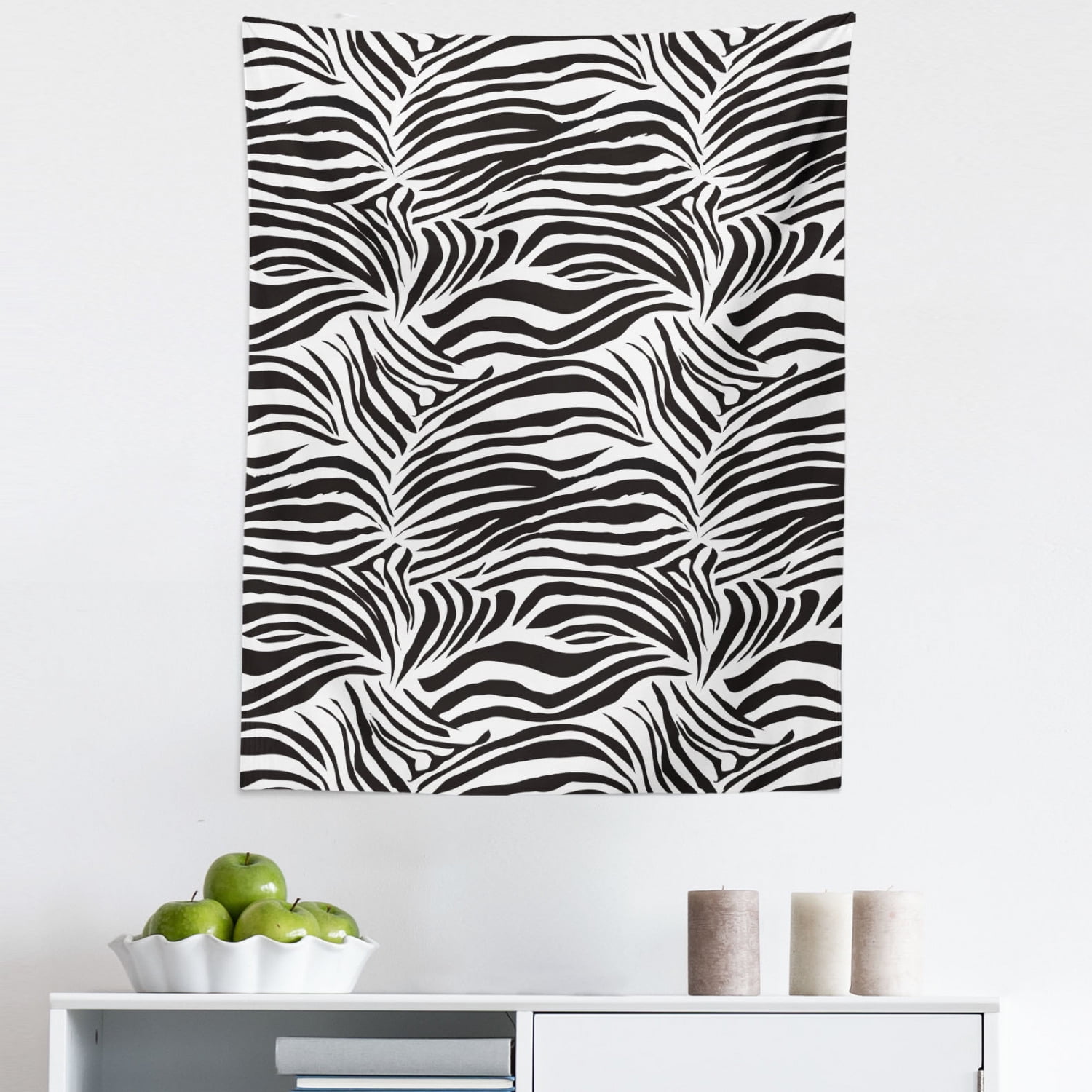 Black White Tapestry, Striped Zebra Animal Print Nature Wildlife ...