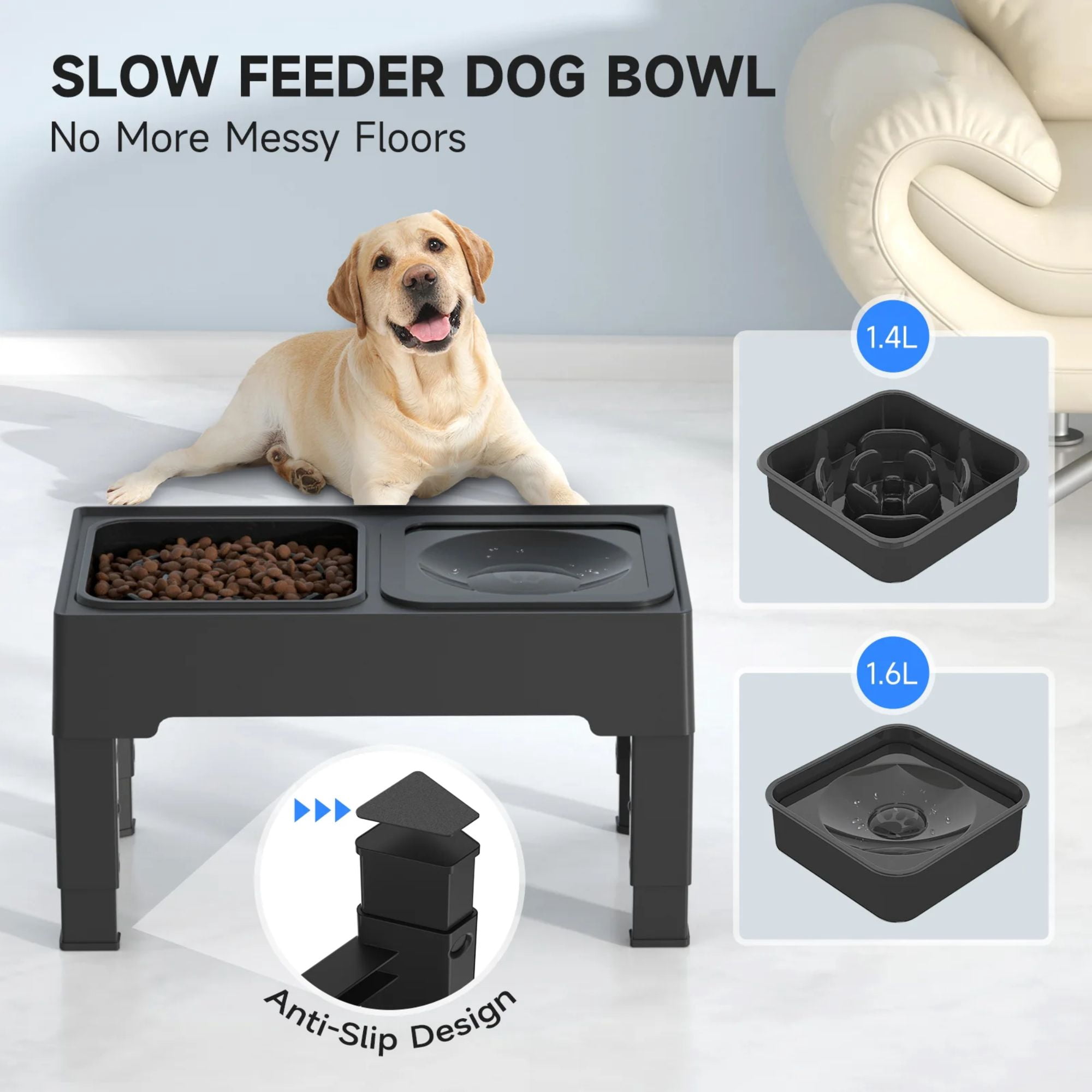 Els Pet 2-in-1 Elevated Feeding Station (Slow Bowl+Floating Bowl)