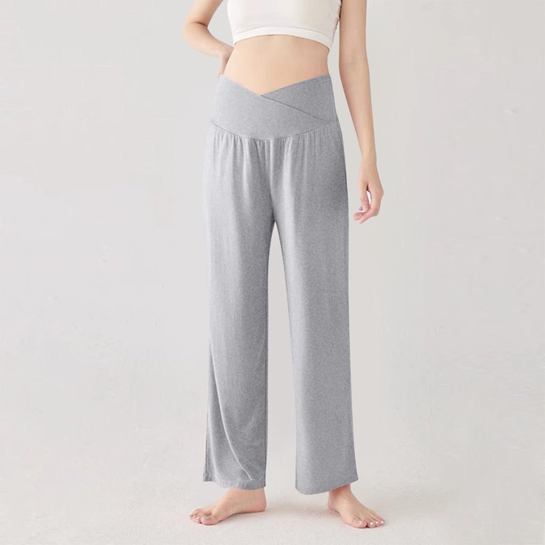 Taqqpue Maternity Dress Pants Casual Solid Color Wide Leg Lounge Trousers  Over The Belly Stretchy Work Slack Pregnancy Pants - Walmart.com
