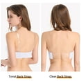 thumbnail image 4 of YANDW Strapless Clear Back Bra for Women Convertible Padded Lace Plus Size Bra Underwire, White 36B, 4 of 9