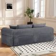 thumbnail image 2 of 83" Modern Corduroy Loveseat Sofa,2-Seater Cloud Couch with Memory Foam and Spring Seat With Four Pillows,Deep Seat Sofa with Wide Armrests,No Assembly Couch in a Box for Bedroom,Living Room, 2 of 14