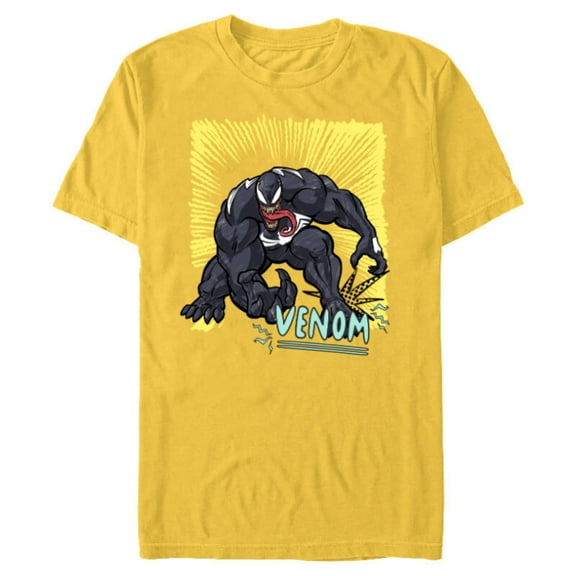 Marvel Venom Graphic Pop Marker Color - Short Sleeve Blended T-Shirt for Adults - Customized-Yellow