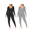 thumbnail image 5 of Women Long Sleeve Bodycon Yoga Jumpsuit Seamless Ribbed Workout Gym Outfit One Piece Leggings Jumpsuits(gray ,S), 5 of 7