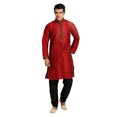 thumbnail image 1 of Saris and Things Ensemble Kurta Rouge Ritzy Sherwani - Tenue Ethnique Indienne pour Hommes. Ce Produit Est Fait sur Commande., 1 of 5