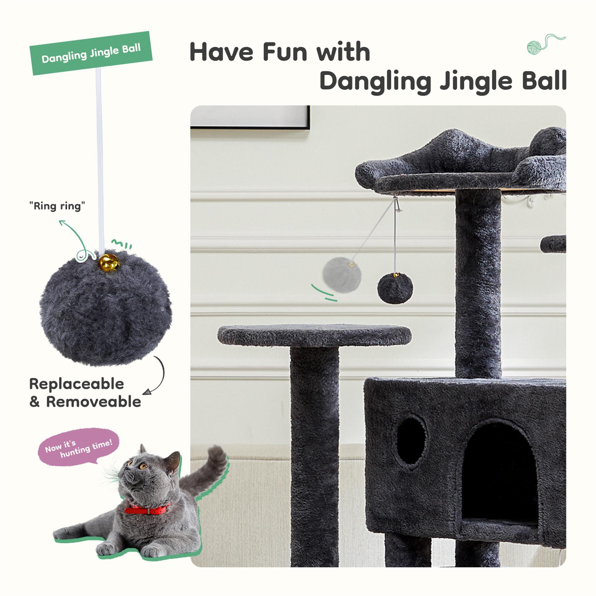 Kadyn 54" Multi-Level Cat Tree Tower, Indoor Cat Tree House, Pet Playroom with Large Condo, Gray Kadyn 54" Multi-Level Cat Tree Tower, Indoor Cat Tree House, Pet Playroom with Large Condo, Gray