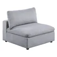 thumbnail image 4 of Modular Sectional Sofa Light Gray Corduroy Large Family 7pc Living Room Set 2x Corner wedge 2x Armless Chairs 3x Ottomans, 4 of 10