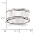 thumbnail image 5 of 925 Sterling Silver 9.5mm Designed Edge Band Ring Size 12, 5 of 5