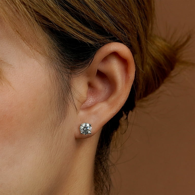 14k White Gold 8-prong Round Brilliant Diamond Stud Earrings (1 Ct