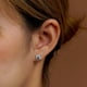 thumbnail image 3 of JeenMata Aros Solitarios de Moissanita de Forma Redonda de 0,5 Quilates (4 Puntas) en Baño de Oro Blanco de 18 K sobre Plata, 3 of 5