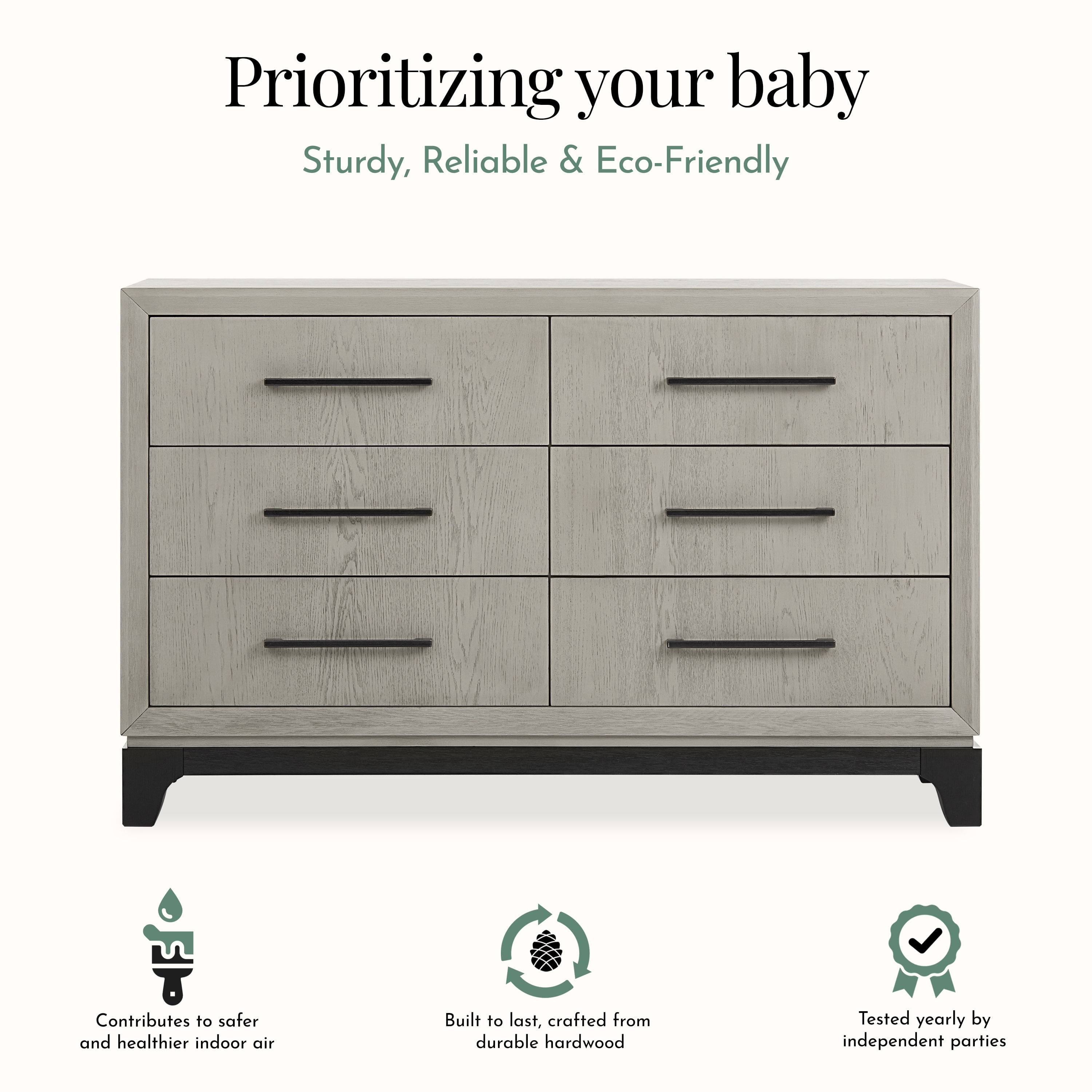 Evolur Remy Double Dresser, Light Ash