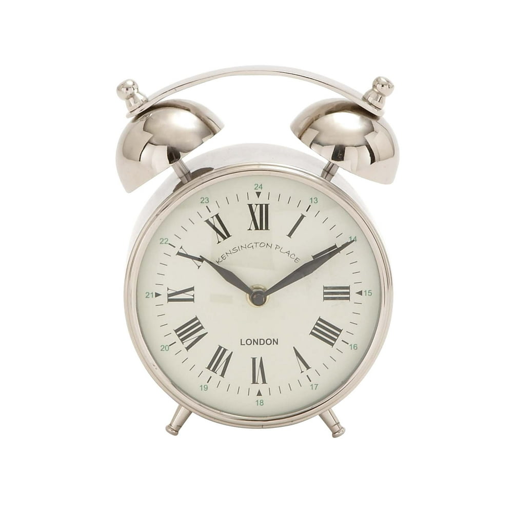 DecMode Indoor 5"W, 7"H Silver Analog Traditional Tabletop Clock