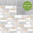 thumbnail image 1 of 27 pegatinas decorativas rectangulares para azulejos de ba?o y cocina, patrón de mármol clásico, decoración adhesiva 3D impermeable (mármol amarillo cálido) ZefeiWu 1327533573412, 1 of 1