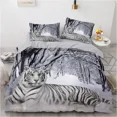 thumbnail image 3 of 3D Bedding Set Black Duvet Quilt Cover Set Comforter Cover Pillowcase King Queen Size Animal Tiger Printed Polyester Quilt Cover, 3 of 6