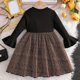 thumbnail image 5 of Vestido de manga larga con cuello redondo para niña, de moda, de dos piezas, con lazo decorativo y manga larga, para niñas de 3 a 10 años., 5 of 9