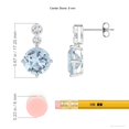thumbnail image 2 of ANGARA Natural 3.2 ct Aquamarine Dangle Earrings with Diamonds in 925 Sterling Silver for Women (Size-8mm) | March Birthstone, Anniversary, Jewelry Gift for Women | Natural Aquamarine Earrings, 2 of 8