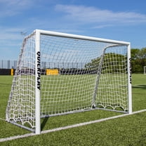 Quickplay Pro ALU Match Soccer Goal - Football Goal with Knotted Mesh Net & Aluminum Frame - 6x4'