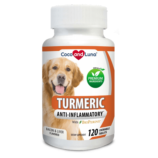 Coco and Luna Turmeric AntiInflammatory Supplement for Dogs 120