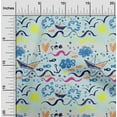 thumbnail image 2 of oneOone Cotton Poplin Sky Blue Fabric Ocean Life Craft Projects Decor Fabric Printed By The Yard 42 Inch Wide, 2 of 5