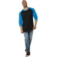 thumbnail image 2 of Hat and Beyond Men's Basic Baseball Raglan 3/4 Sleeve Athletic Crew Neck T-Shirts, 2 of 6
