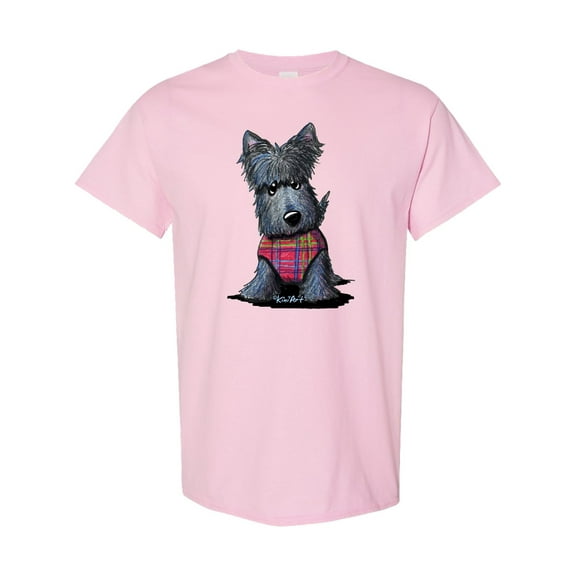 Inktastic Scottie Dog in Plaid T-Shirt