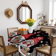 thumbnail image 3 of Black Gnomes Christmas Table Cloth Waterproof Tablecloths, Xmas Ball Gifts Snowflake Tablecloth Dining Table Cover for Kitchen Party Tabletop Outdoor, Square Tablecloth 60x60 Inch, 3 of 9
