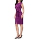 thumbnail image 4 of Vestido Sheath Inspire Chic para mujer sin mangas, con escote en V y cinturón, vestido profesional de oficina XL púrpura, 4 of 6