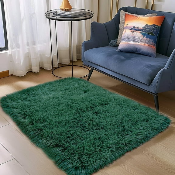 ZENELESS 3'x 5' Soft Fluffy Area Rug Shaggy Rugs for Boys Bedroom Kids Room Nursery Carpets Indoor Rug Green