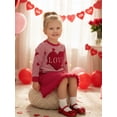 thumbnail image 6 of BemeyourBBs Kids Toddler Baby Girls Valentines Outfits Long Sleeve Heart Striped Pullover Sweatshirt Skirt Set 2Pcs Cute Little Girls Spring Clothes, 6 of 9