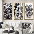 thumbnail image 1 of Designart "Abstract Urban Vision Black and White II" Modern Geometric Framed Wall Art Set Of 3 - Black Abstract Frame Gallery Wall Set For Home Decor, 1 of 6