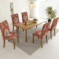 thumbnail image 4 of Vintage Oriental Stretch Chair Covers Slipcovers Set of 4 Printed Stretchable Dining Chair Slipcover Washable Removable for Kitchen,Hotel,Restaurant Abstract Geometric Dining Chair Covers, 4 of 5