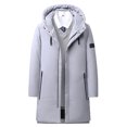 thumbnail image 4 of Chaqueta parka gruesa y cálida de moda para hombre, abrigo cortavientos de invierno, ropa de hombre de alta calidad, nueva marca, con capucha, informal, 4 of 5