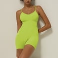 thumbnail image 5 of One Piece Jumpsuit for Women Sleeveless Backless Yoga Bodysuit with Padded Bra Shorts Sports Bodycon High Elastic Womens Outfits Green S, 5 of 8