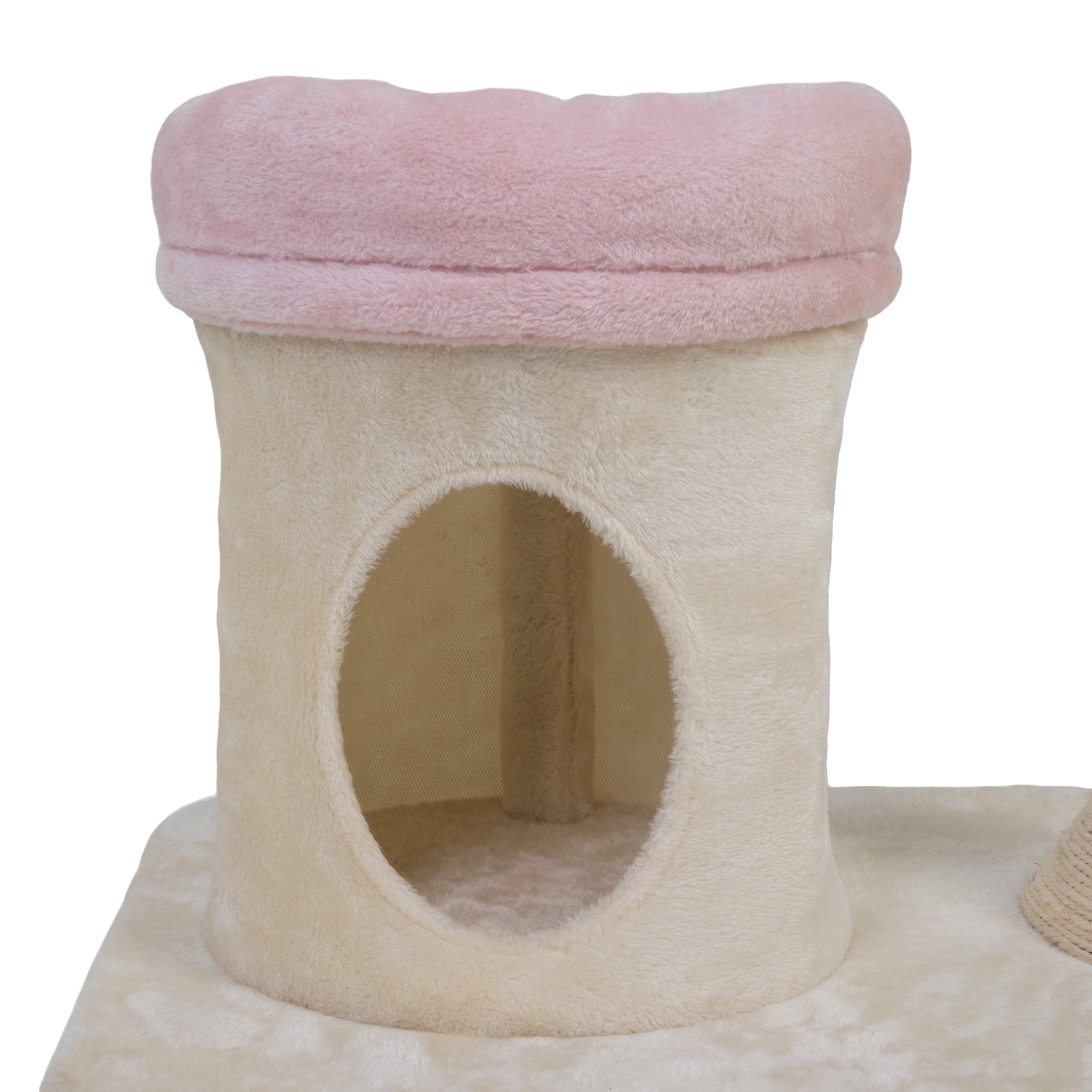 ZephyPaws 58in Flower Cat Tree Tower for Indoor Large Adult Cats,Tall Cat Tower with Sisal Scratching Posts, Flower-Shaped Platforms,Padded Cat Condo,Pink