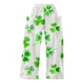 thumbnail image 4 of Delayuji Womens Pants Fashion Four Leaf Clover Print Casual Comfortable Wide Leg Pants Spring Outfits S-5XL, 4 of 4
