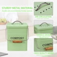 thumbnail image 4 of Pethiy 1 Gallon Compost Bucket for Kitchen, Countertop Indoor Compost Pail with Charcoal Filter for Odor-Free Food Scraps, Carbon Steel with Handles, Green, 4 of 7