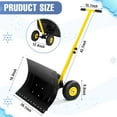 thumbnail image 2 of Lumiparty Snow Shovel with Wheels, Snow Pusher Shovel with Snow Removal Adjustable Angle & Height Handle, for Driveway, Pavement, 29"W X 19.3"H, Yellow, 2 of 7